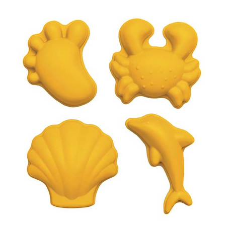 Set de 4 moules de plage en silicone souple Gris+Jaune+Rose+Rouge+Vert+Violet 4 - vertbaudet enfant 