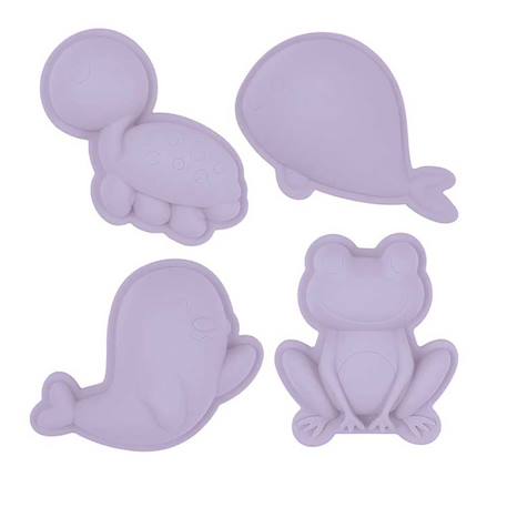 Set de 4 moules de plage en silicone souple Gris+Jaune+Rose+Rouge+Vert+Violet 11 - vertbaudet enfant 