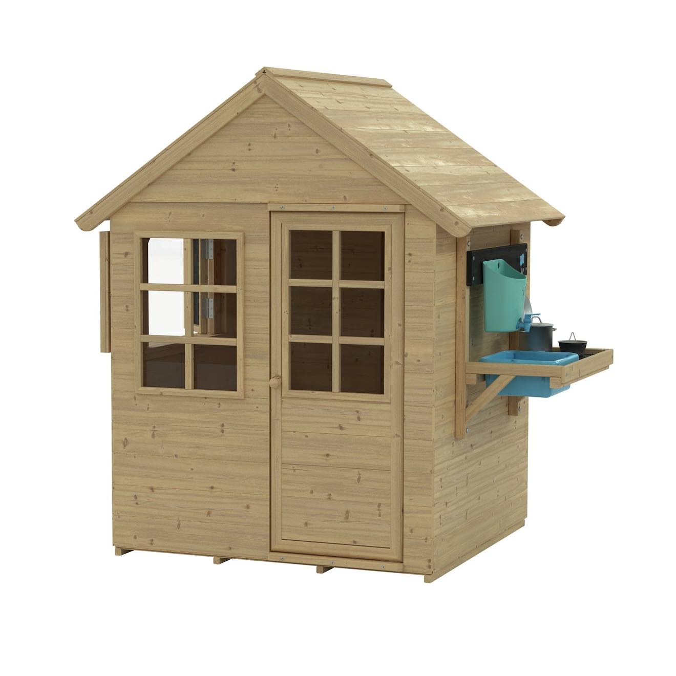 Maisonnette Cabane Enfant Avec Cuisine Et Volets Romarin Bois Fsc® Marron