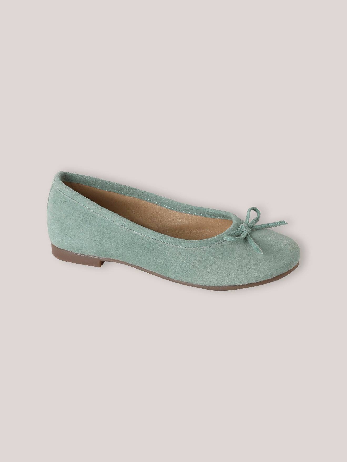 Ballerines En Cuir Suédé Fille Céladon Clair