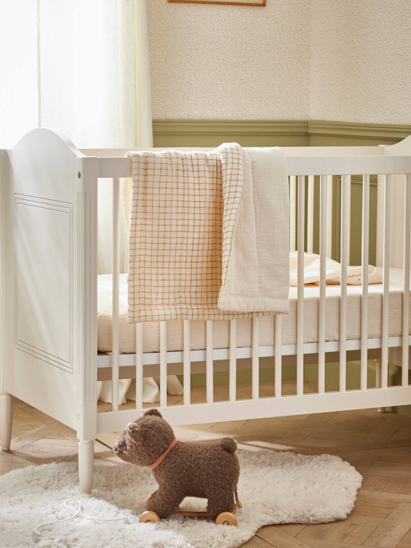 Petit Boutis En Gaze De Coton Carreaux Caramel
