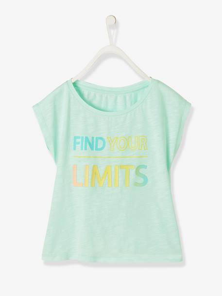 T-shirt fille message fantaisie vert clair 2 - vertbaudet enfant 