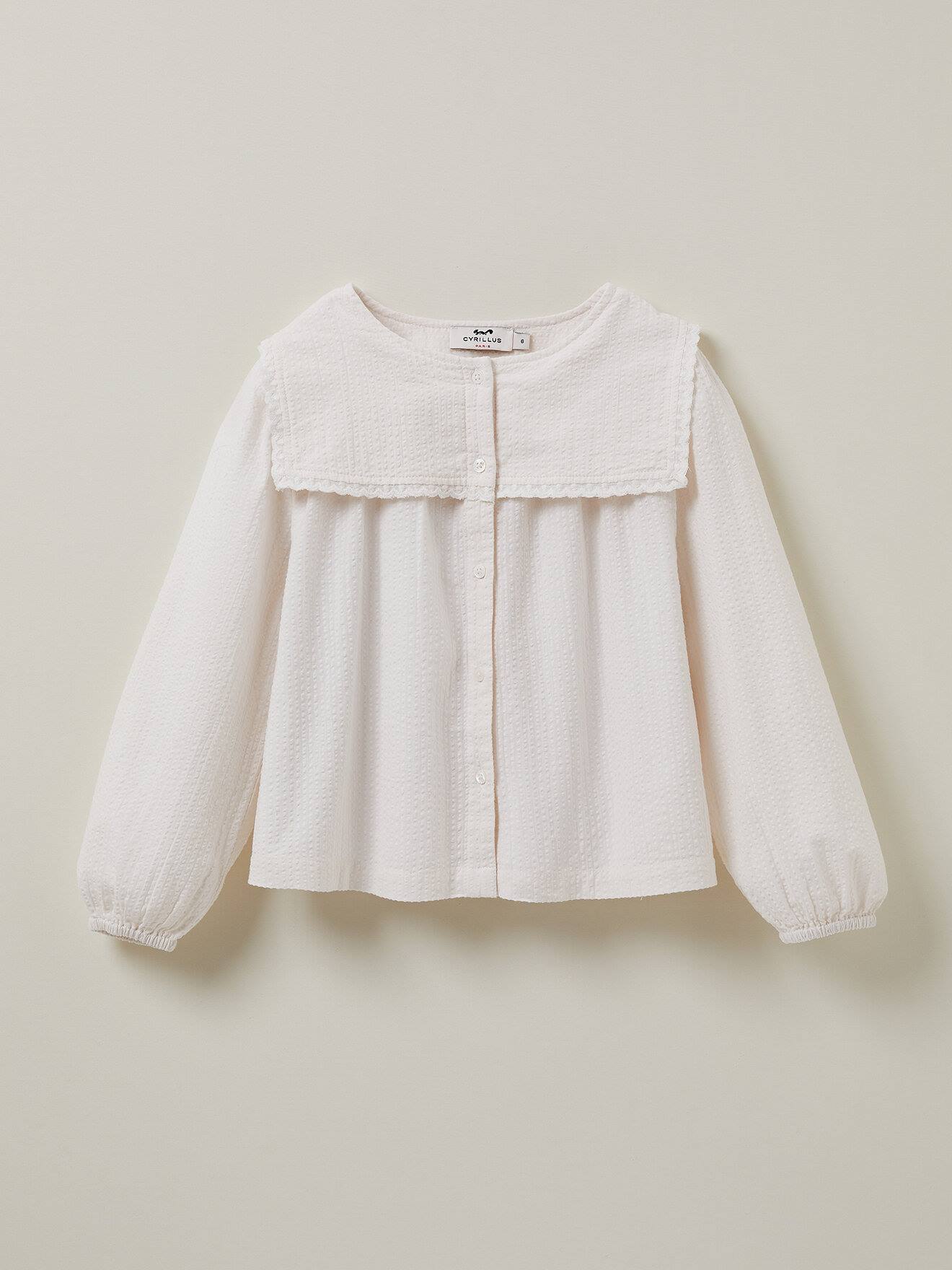 Chemise Vareuse En Seersucker Ecru
