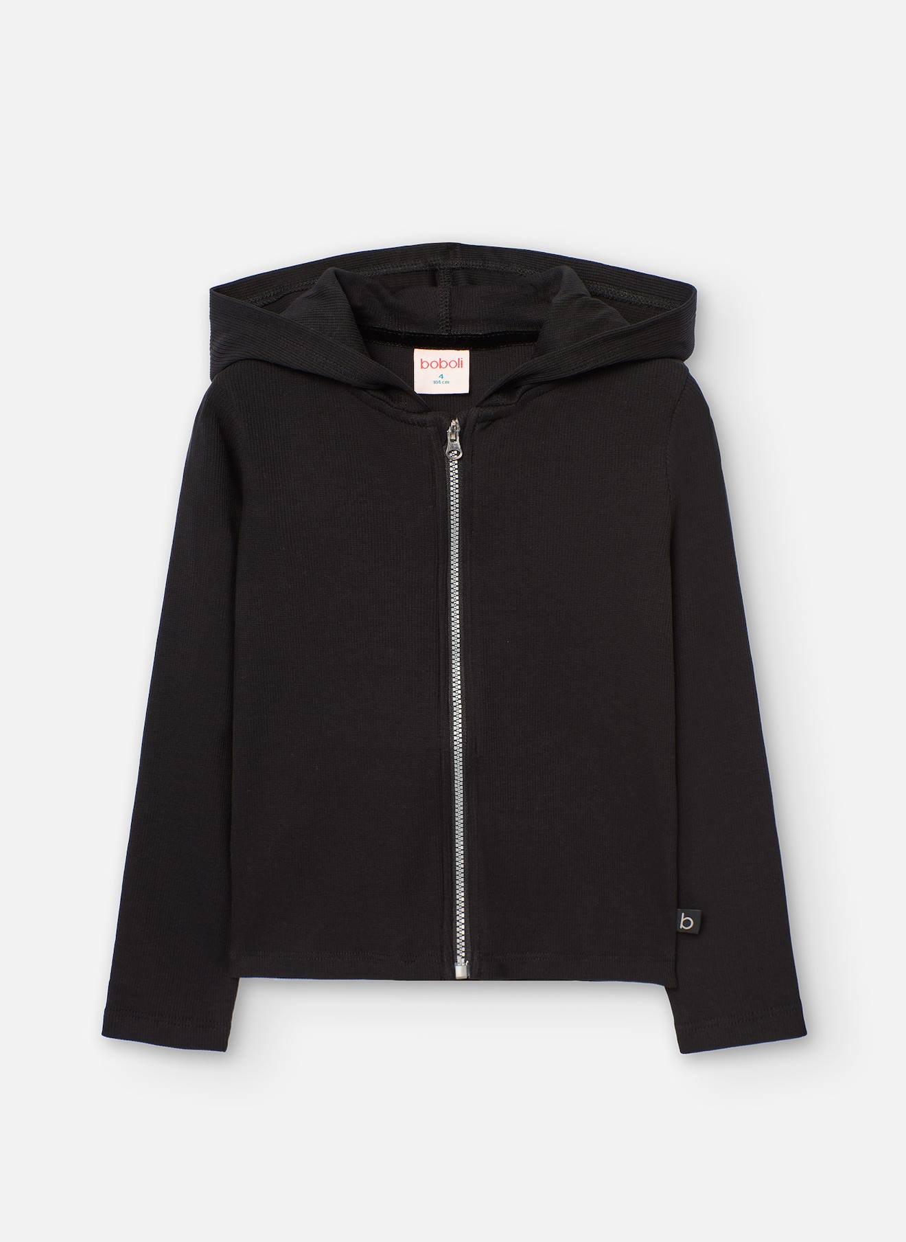 Gilet Unie Avec Capuche Et Fermeture Éclair Noir