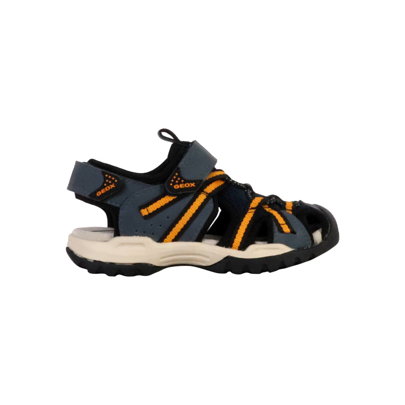 Sandales En Cuir À Scratch Marine Orange
