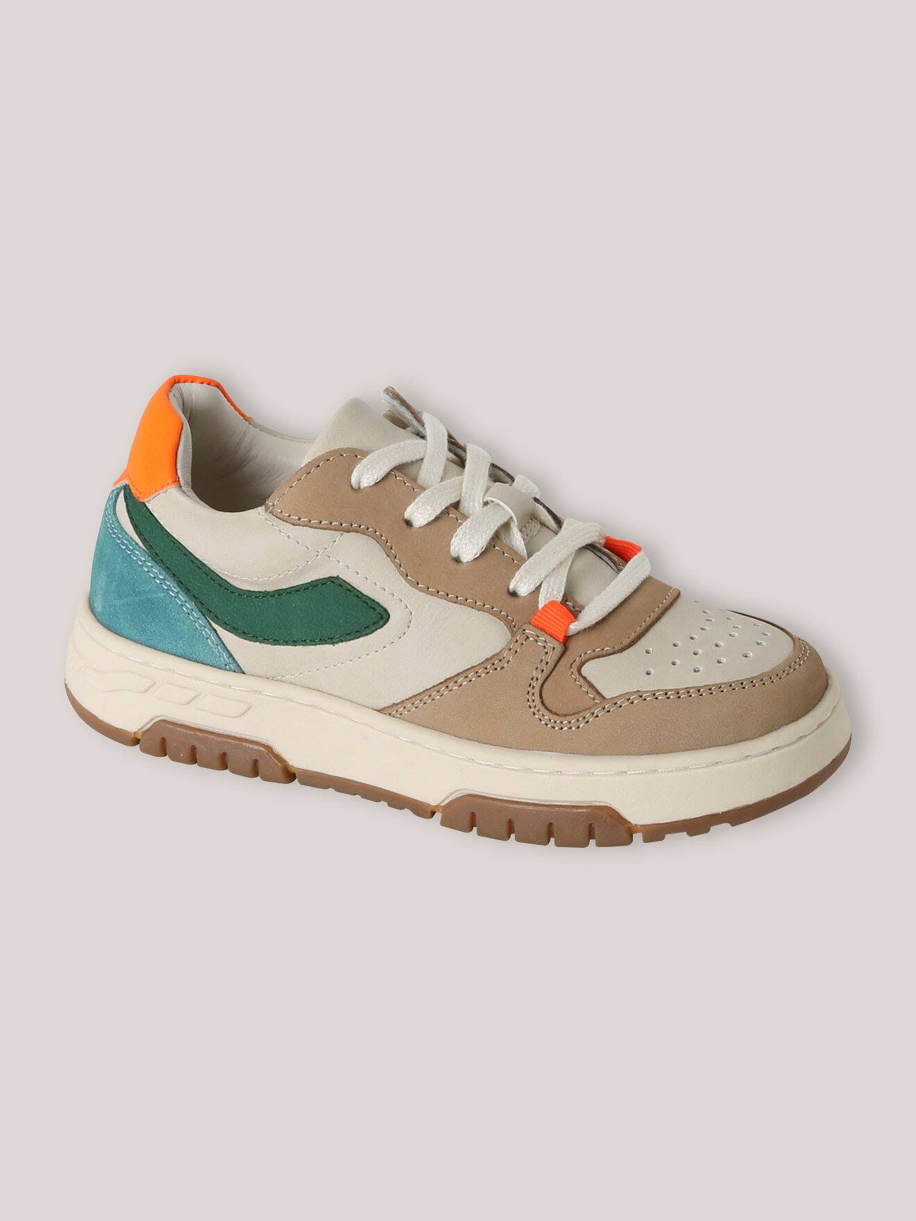 Baskets Multicolores En Cuir Garçon Ecru