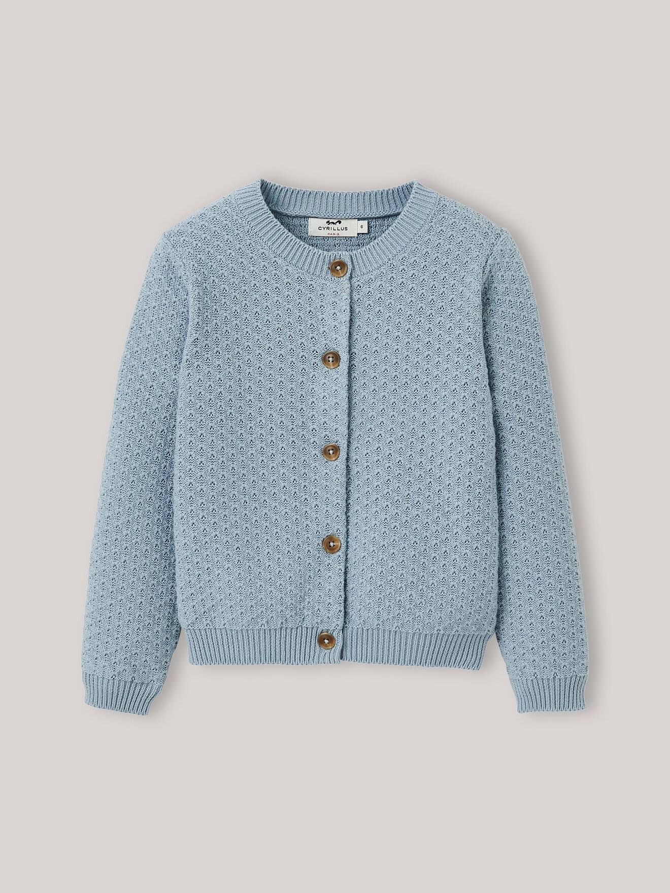 Cardigan Points Fantaisie Bleu Jeans