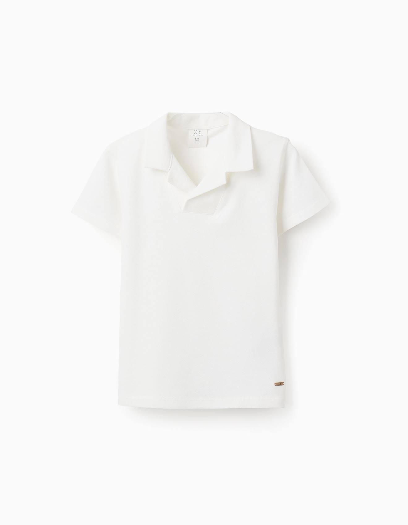 T-shirt En Piqué De Coton Blanc