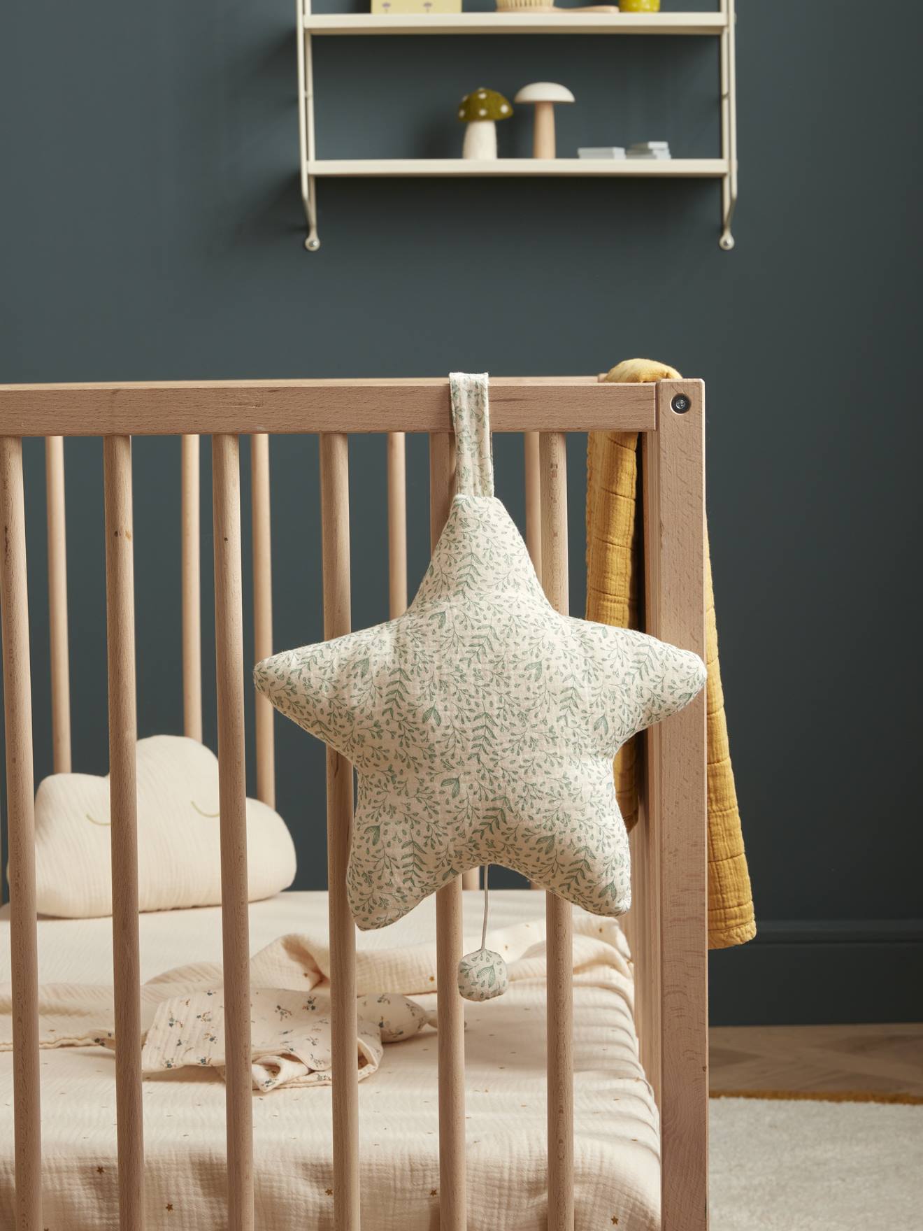 Étoile Musicale En Gaze De Coton Beige Clair Imprime 2
