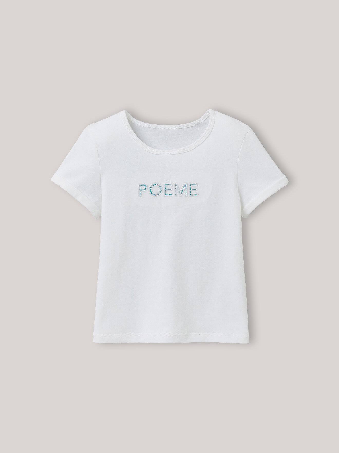 T-shirt À Message En Tissu Liberty En Coton Biologique Ecru