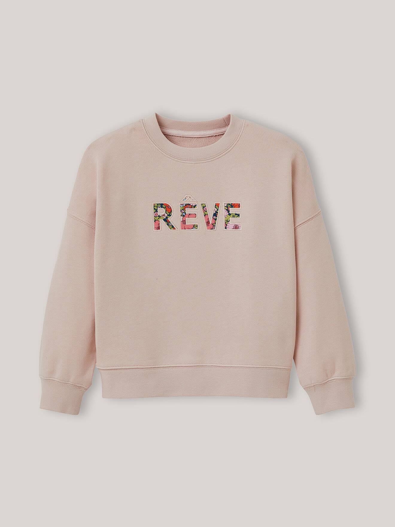Sweat À Message En Tissu Liberty En Coton Biologique Rose Ancien