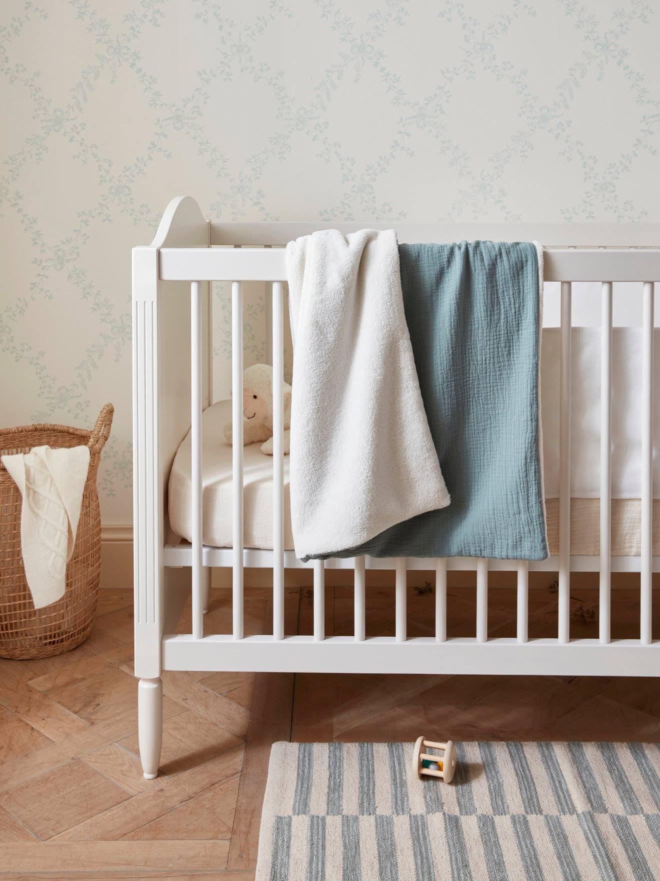 Plaid Gaze De Coton Et Micro-polaire Vert Moyen Uni