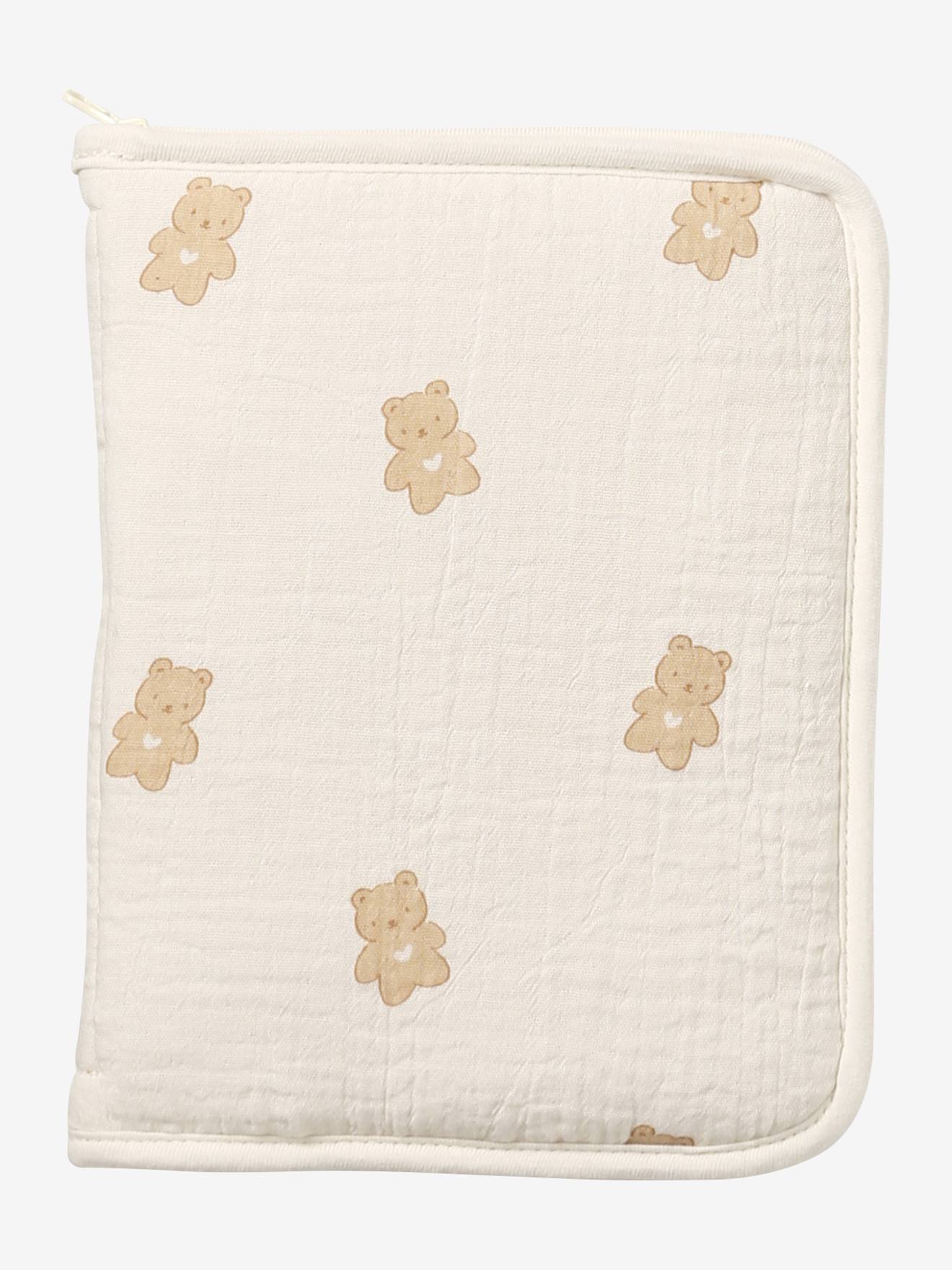 Protège carnet de santé en gaze de coton teddy (Vertbaudet) - Image 1