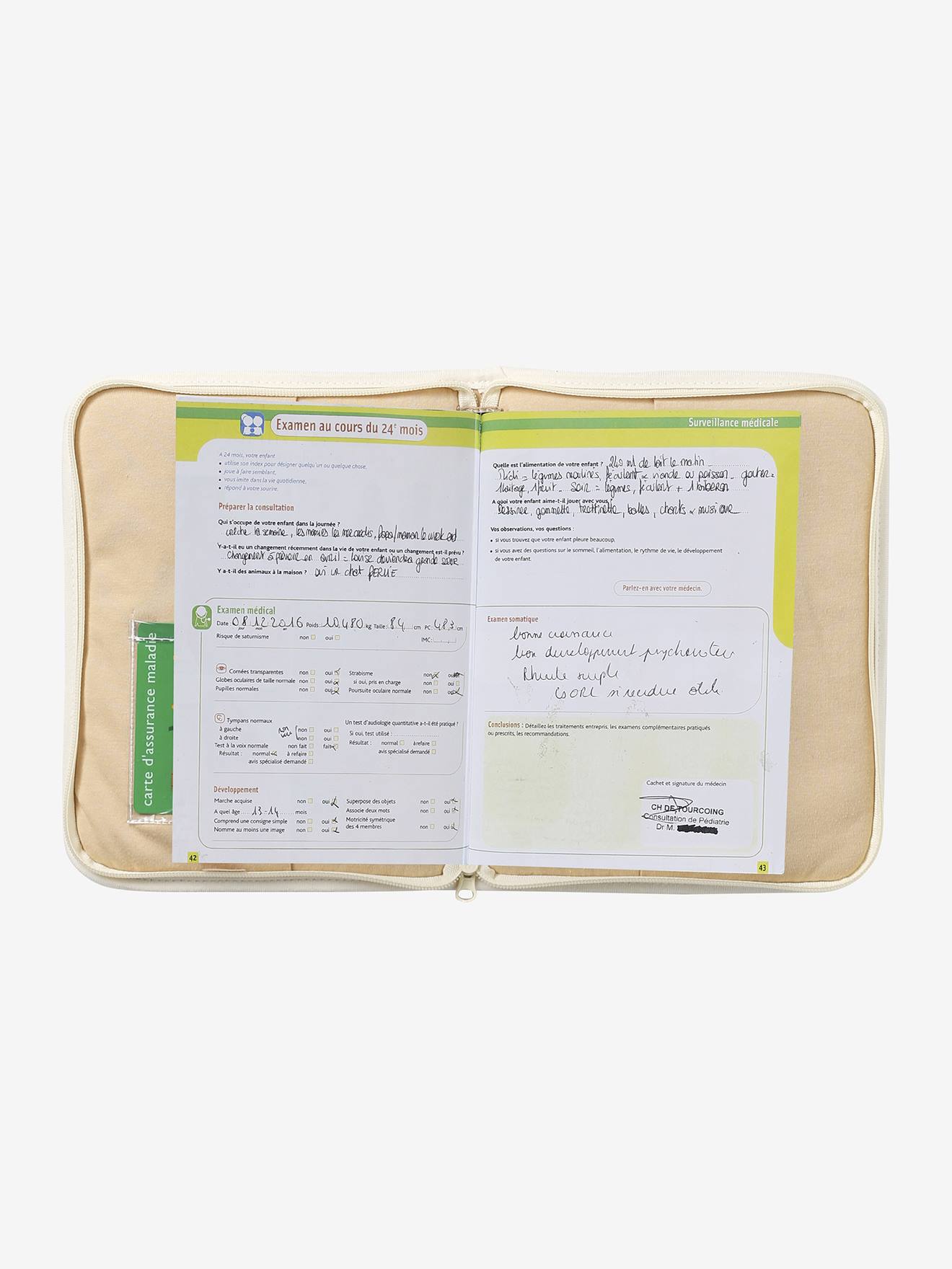Protège carnet de santé en gaze de coton teddy (Vertbaudet) - Image 2