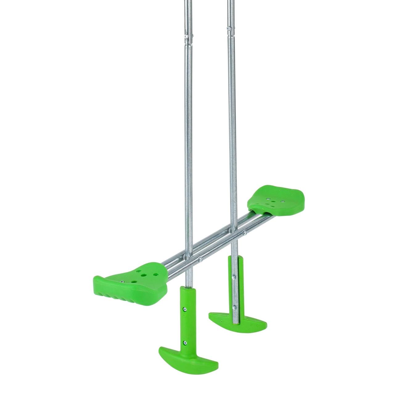 Balançoire Vis-à-vis Avec Collier Pour Portique Bois Rond Métal D100cm Gris - Vert