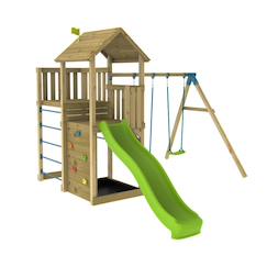 Jouet-Aire de jeux double plateforme sarriette bois fsc®