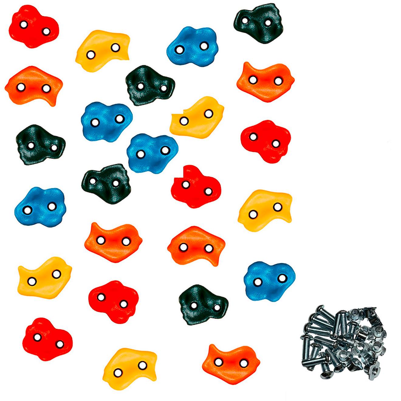 Kangui Lot De 25 Pierres À Grimper D'escalade Pour Structures De Jeux - Fixations Incluses Multi-couleurs