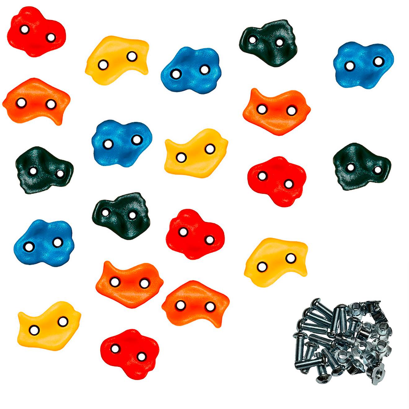 20 Pierres À Grimper D'escalade Pour Structures De Jeux - Fixations Inclues Multi-couleurs