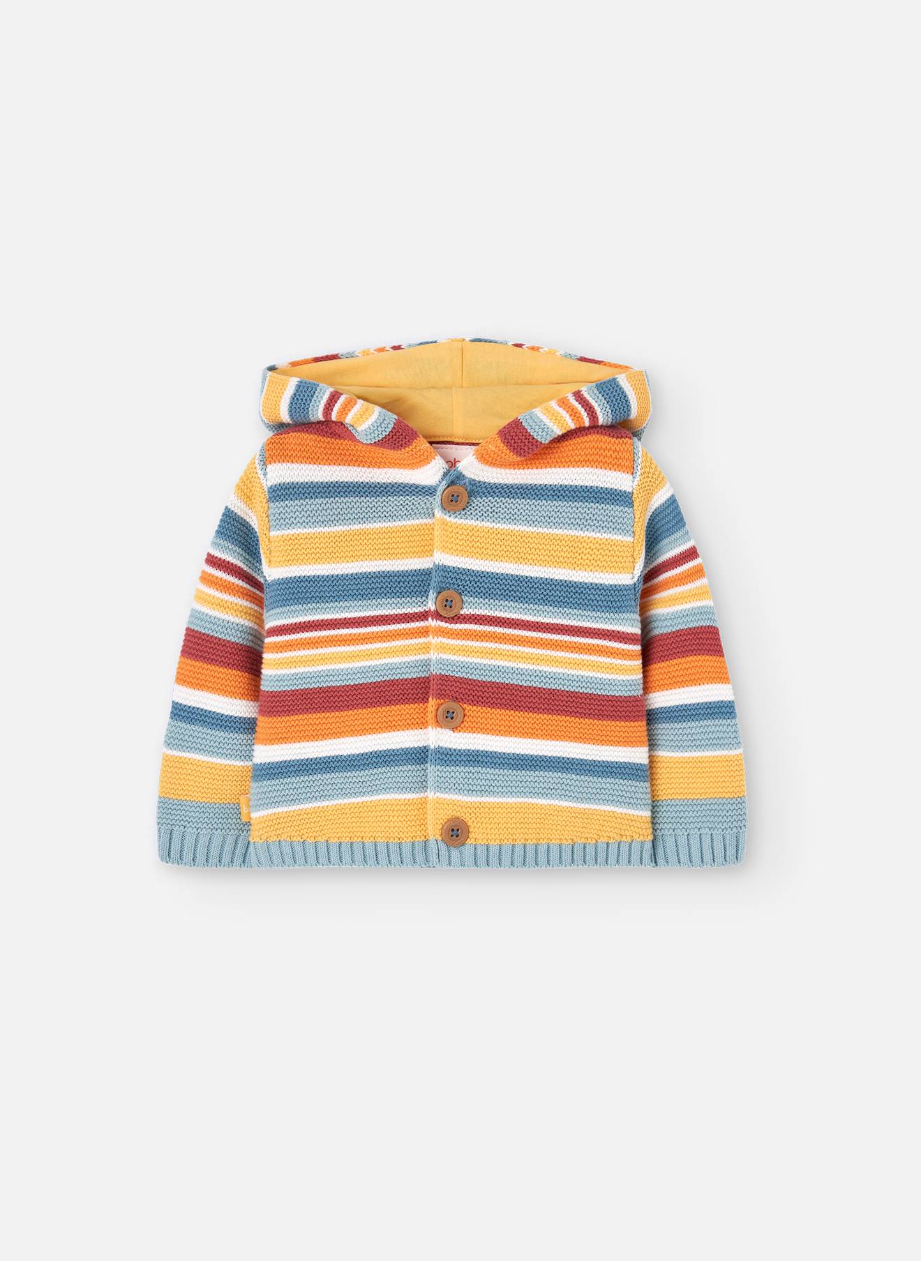 Gilet En Tricot Avec Capuche Et Fermeture Par Boutons Multicolore