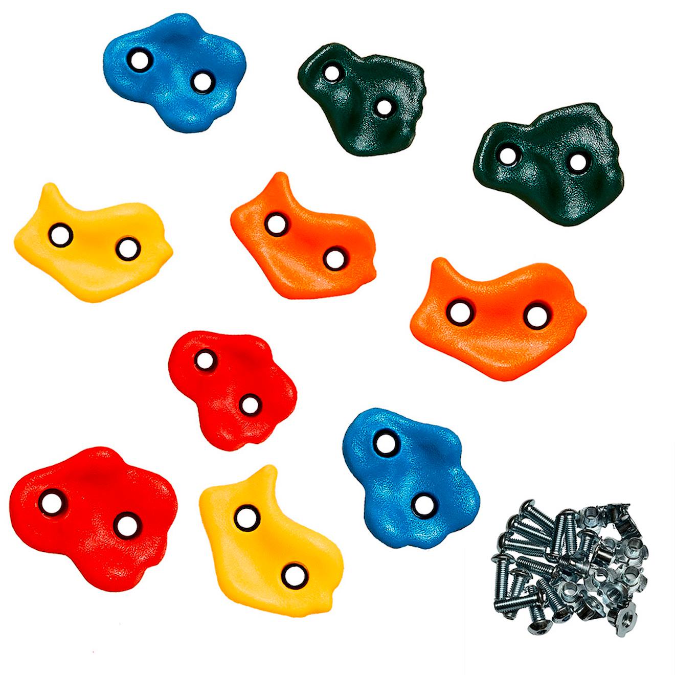 Kangui - Lot De 10 Pierres À Grimper D'escalade Pour Structures De Jeux - Fixations Incluses Multi-couleurs