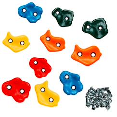 Jouet-Kangui lot de 10 pierres à grimper d'escalade pour structures de jeux - fixations incluses