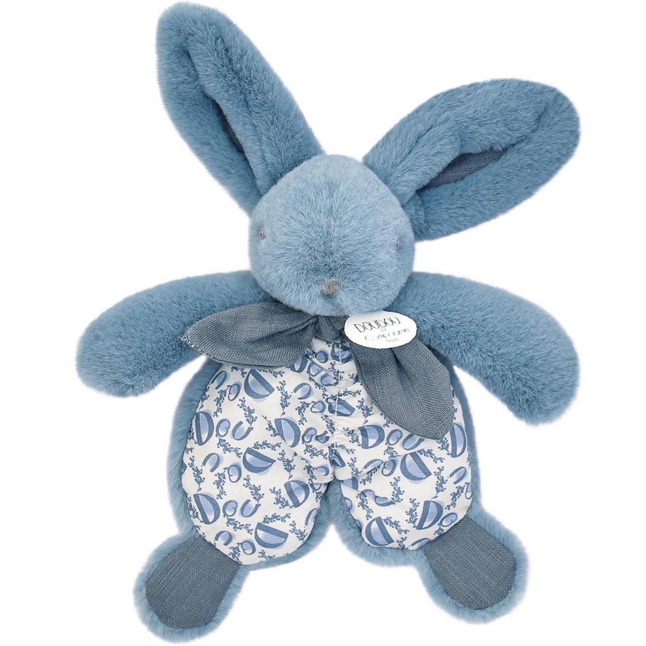 Doudou Lapin Bleu 18 Cm Bleu