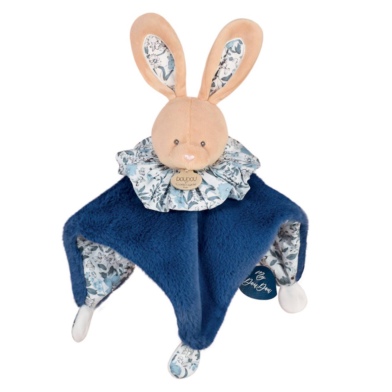 Doudou Boule Lapin Bleu Bleu