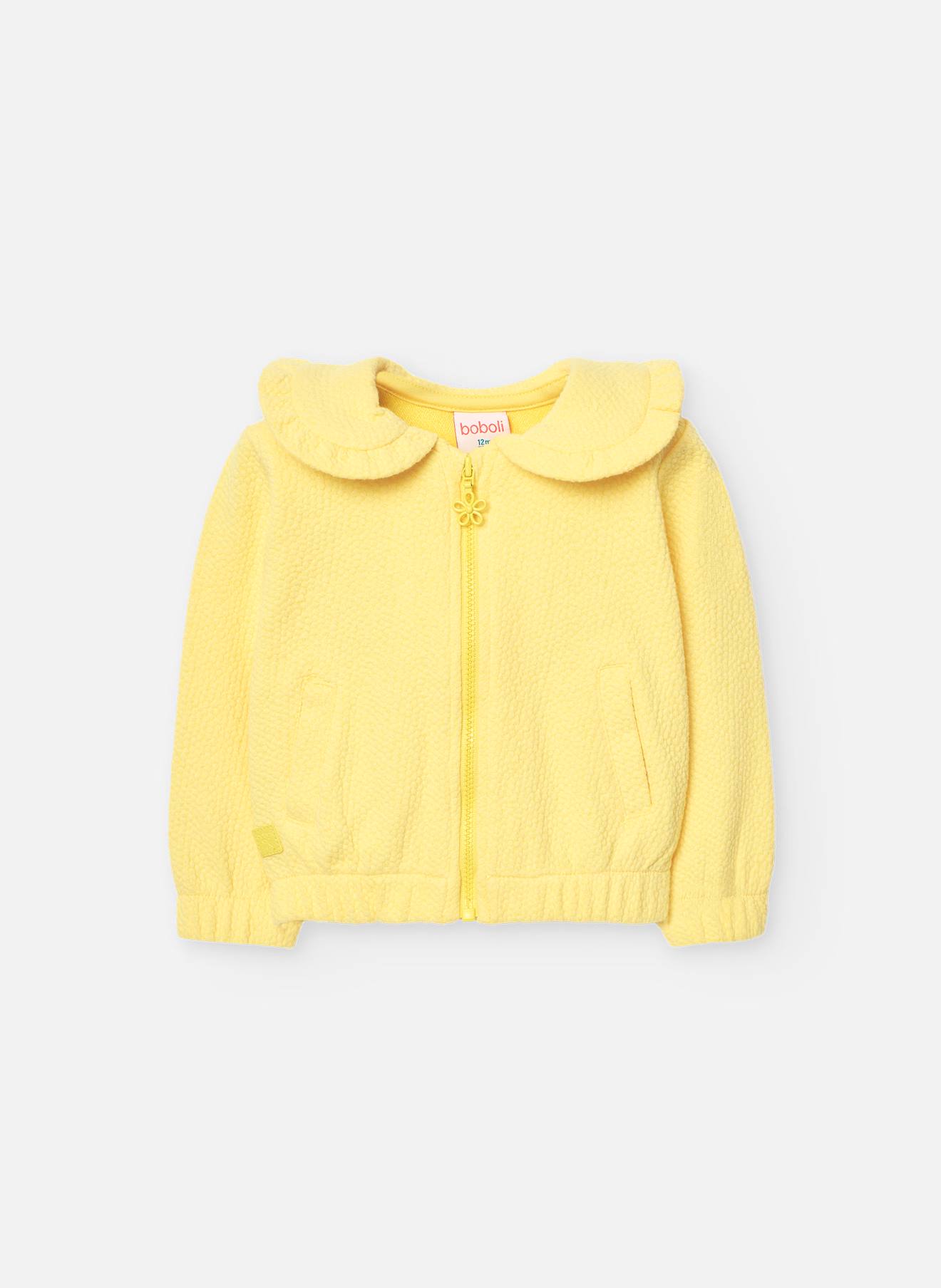 Gilet Avec Col Chemise Et Fermeture Éclair Jaune