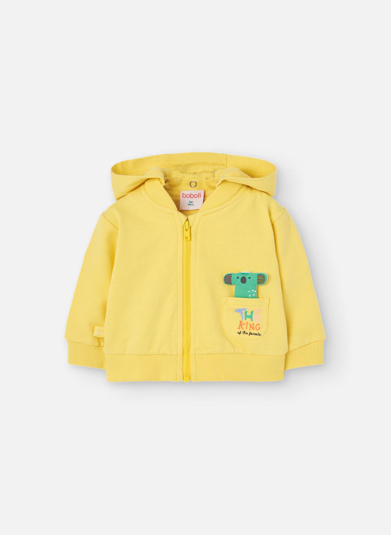 Gilet Avec Capuche Amovible Et Fermeture Éclair Jaune