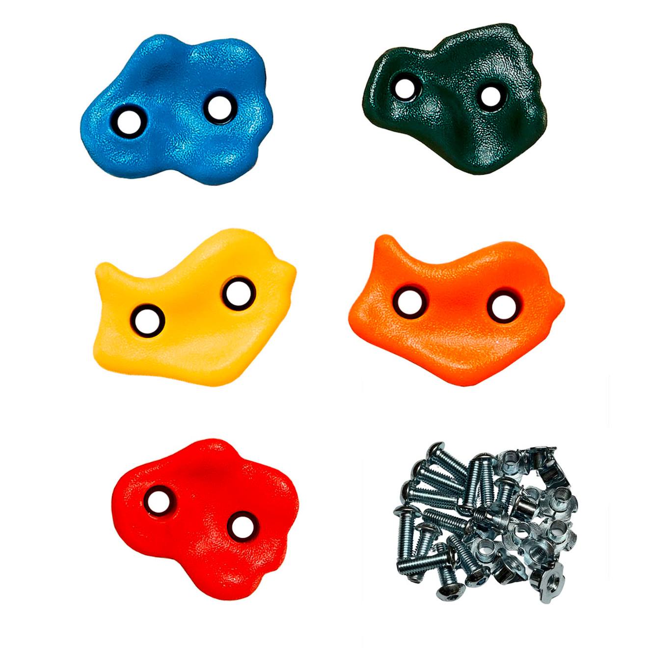 Kangui Lot De 5 Pierres À Grimper D'escalade Pour Structures De Jeux - Fixations Incluses Multi-couleurs
