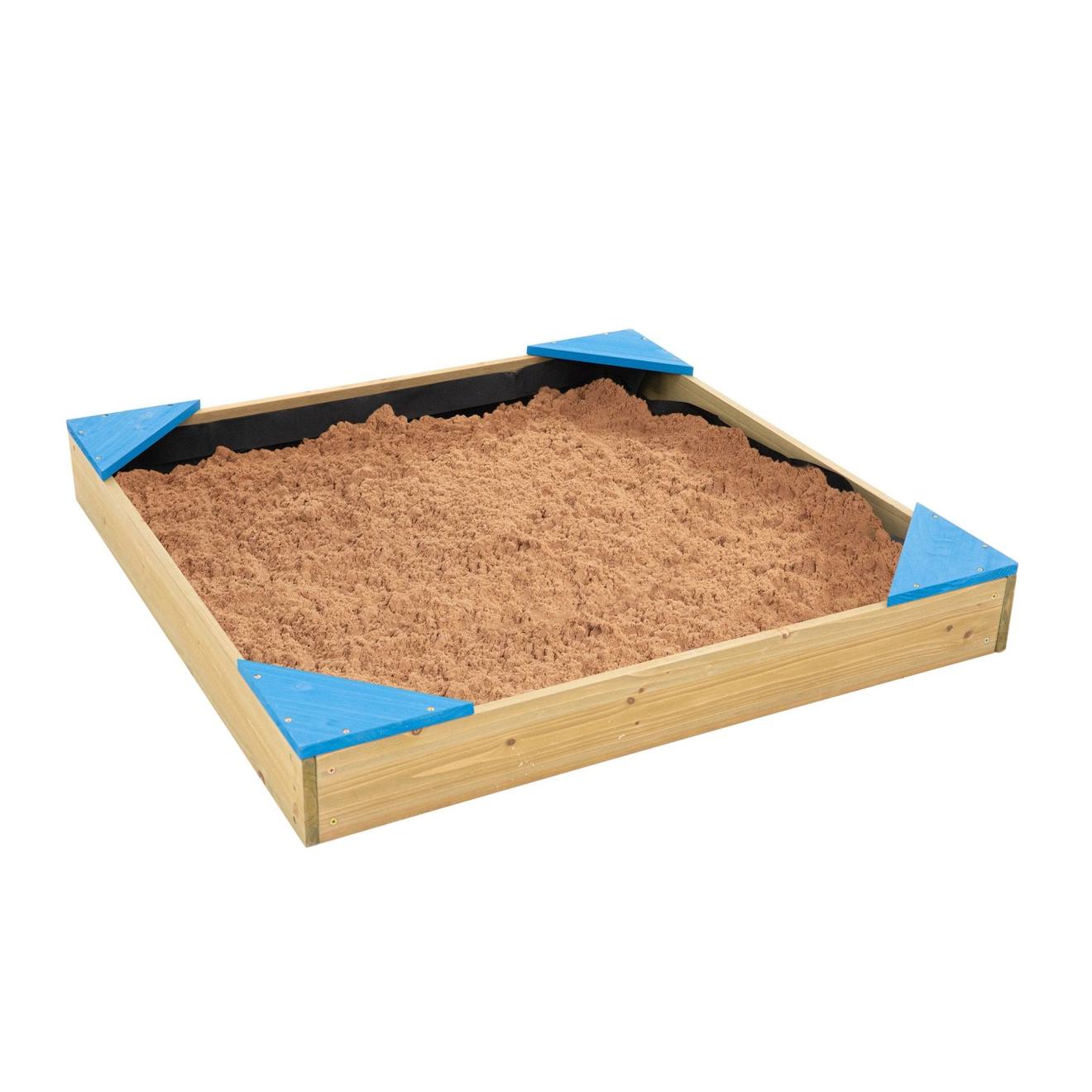 Bac À Sable Avec Couverture De Protection Bois Fsc® Marron - Bleu