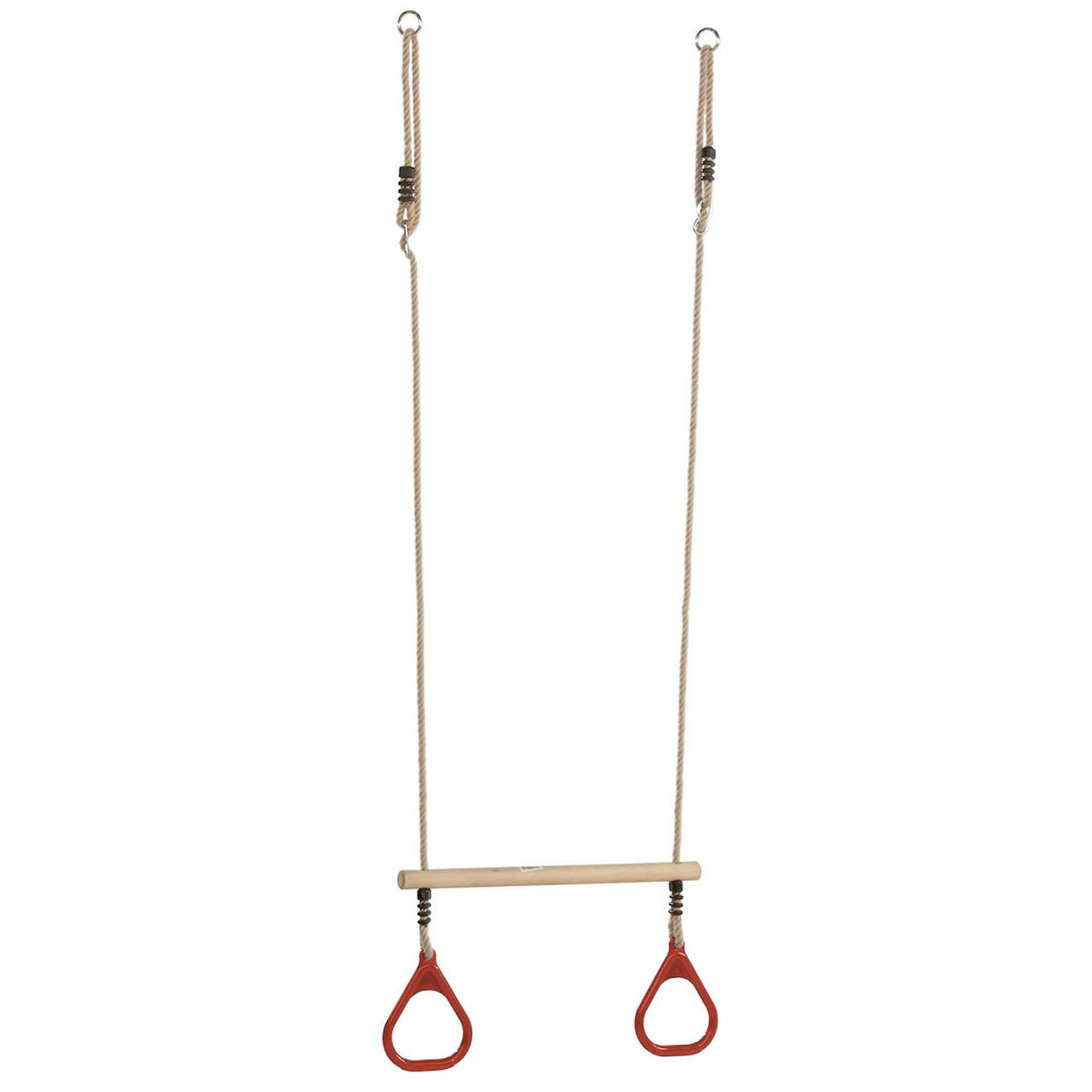 Trapèze Balançoire En Bois Avec Anneaux De Gymnastique Pour Enfant Pour Structure De Jeux Marron