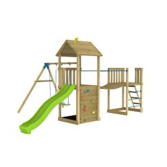 Aire de jeux double plateforme bruyère bois fsc®  - vertbaudet enfant