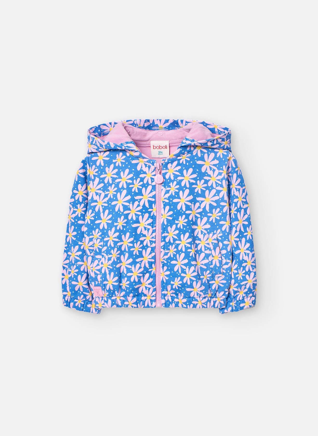 Gilet En Coton Avec Imprimé Fleurs Bleu