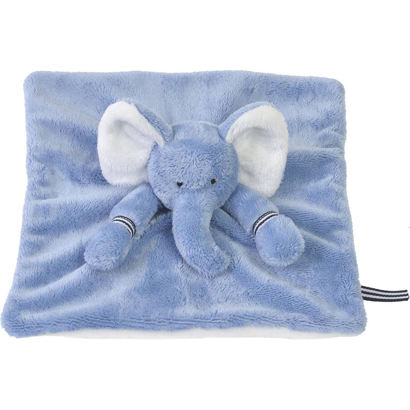 Doudou Éléphant Emoji Bleu 24cm Bleu
