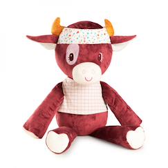 Jouet-Premier âge-Peluches-Grande peluche vache rosalie 50cm