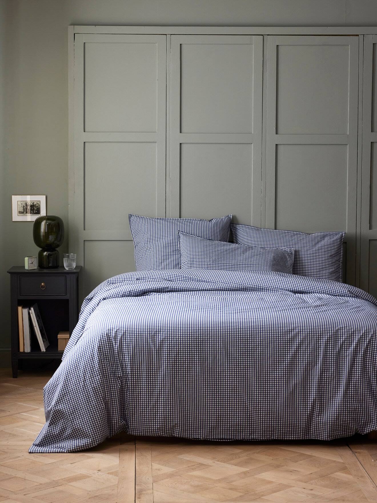 Housse De Couette Percale De Coton vichy Vichy Marine