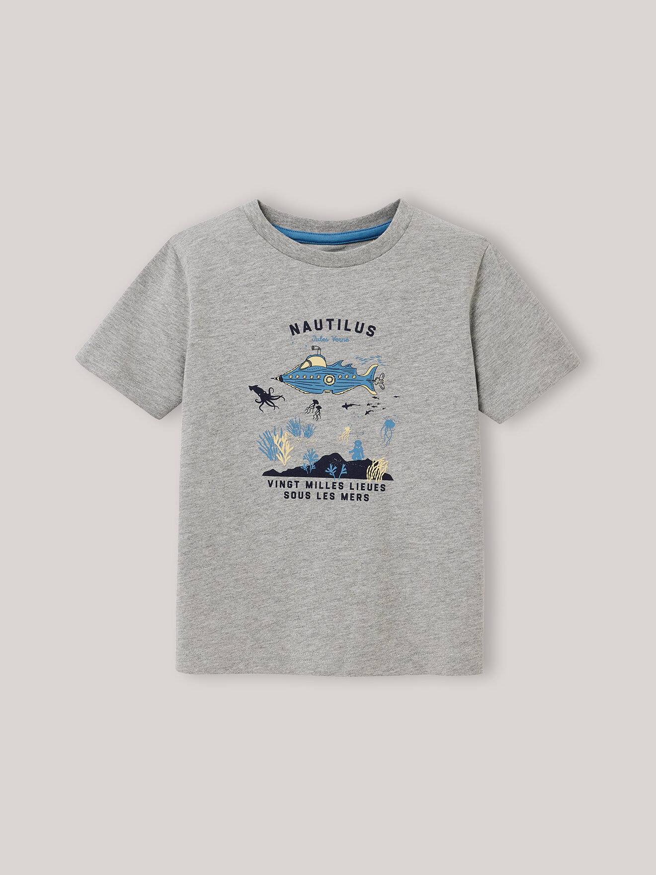 T-shirt Jules Verne Gris Chine