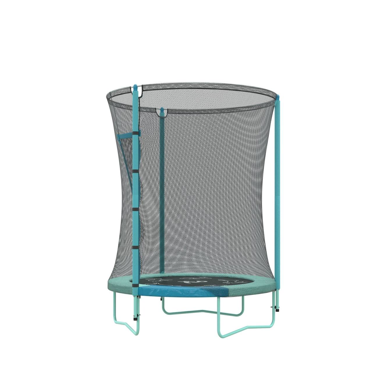 Trampoline Rond Ouverture Igloo Junior Métal D140cm Bleu - Gris - Noir
