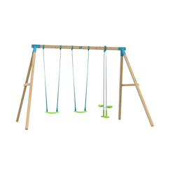 Portique 2 balançoires anthémis bois h243cm  - vertbaudet enfant