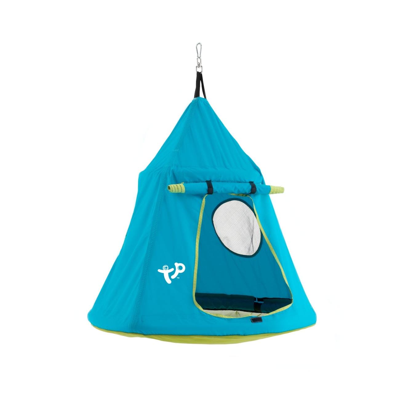 Balançoire Tente Enfant Air Igloo Métal H190-250cm Bleu - Noir