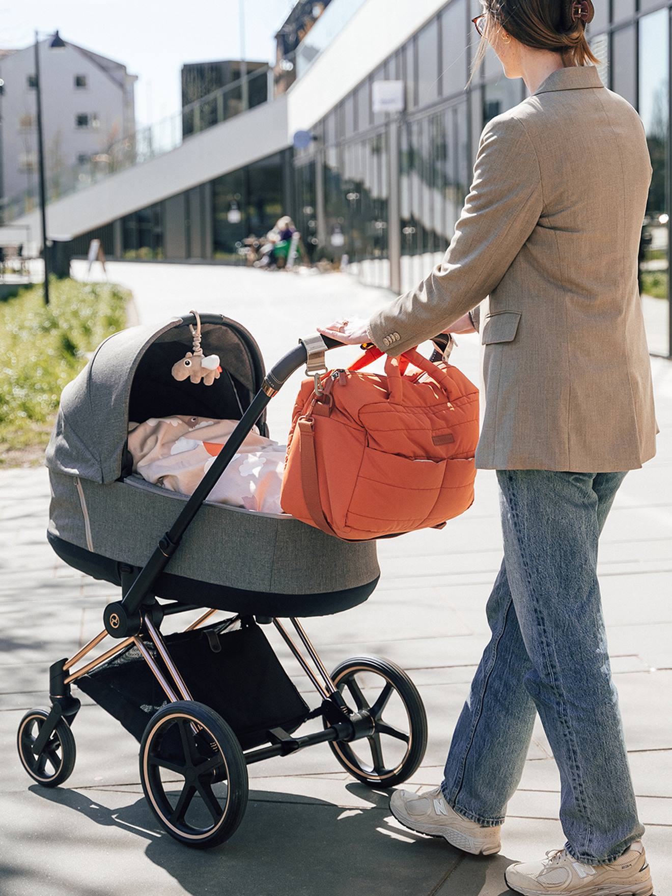 Sac à langer matelassé orange