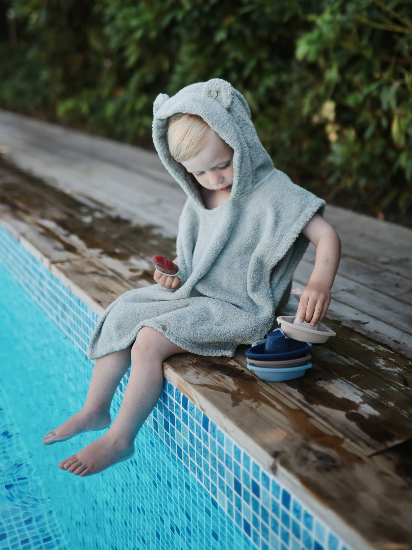 Jouets de Bain - 5 Bateaux à empiler - bleu
