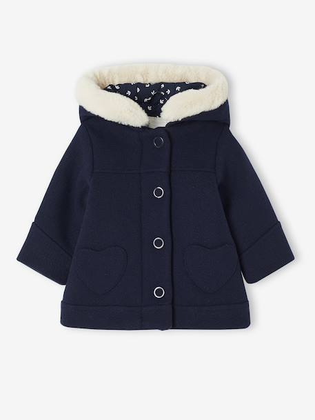 Bébé-Manteau à capuche bébé fille drap de laine 