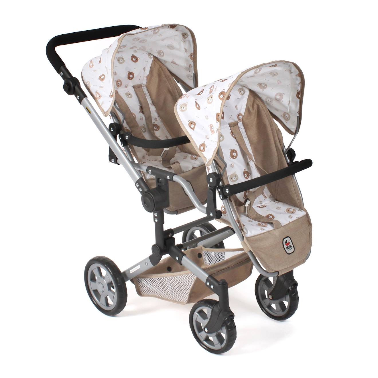 Poussette De Poupée Linus Duo Beige Avec Oursons Beige
