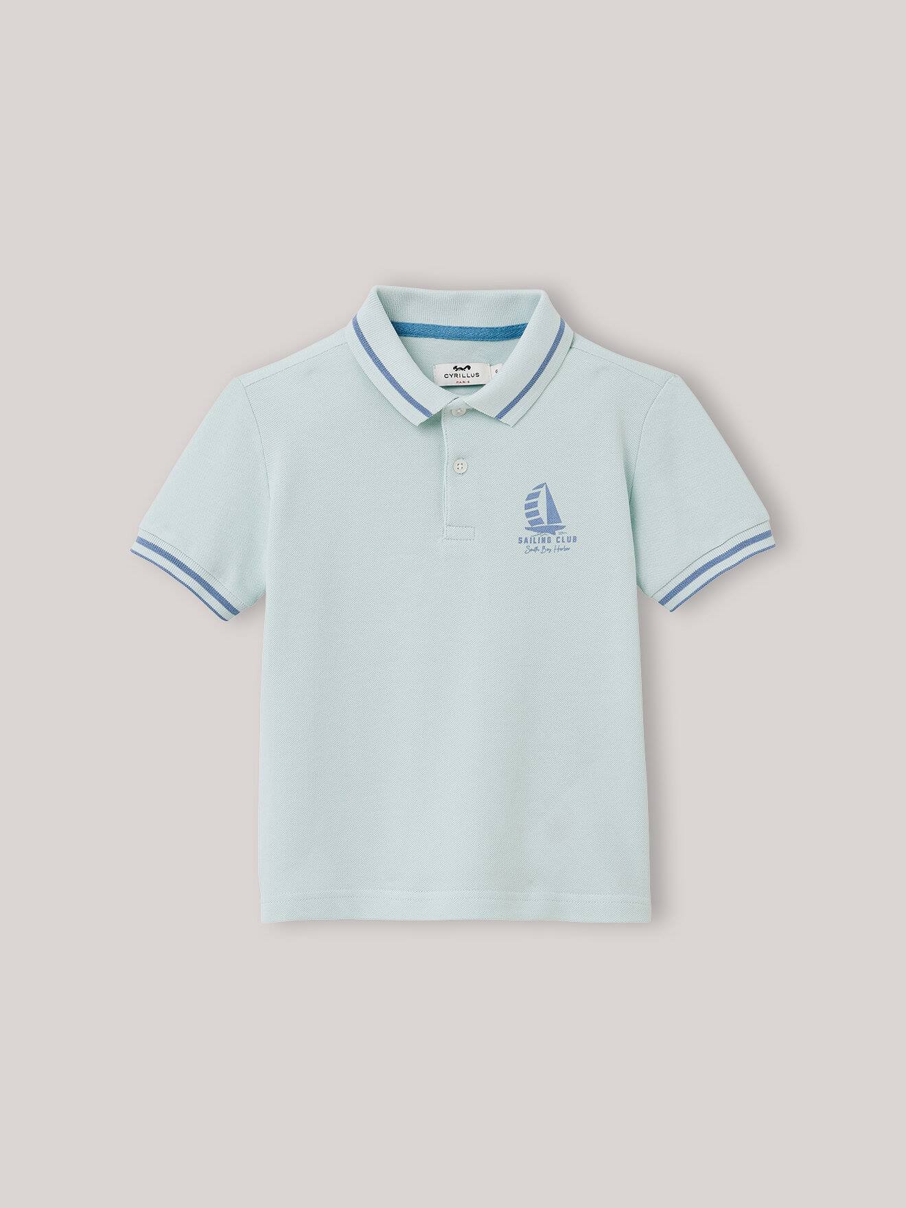 Polo En Maille Piquée En Coton Biologique Vert Pastel