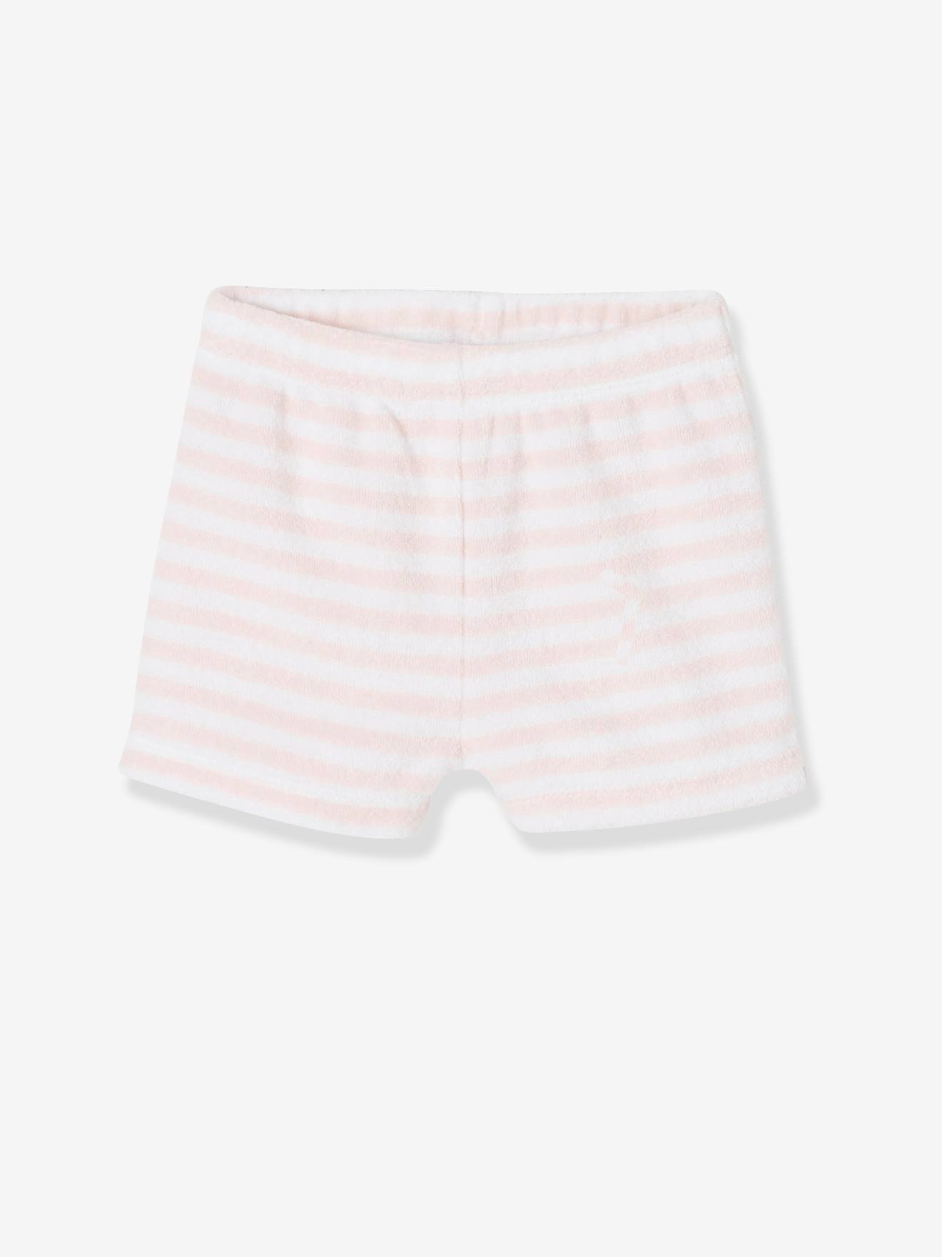 Lot De 4 Shorts En Eponge Bebe Fille Oeko Tex Lot Eau De Rose Vertbaudet