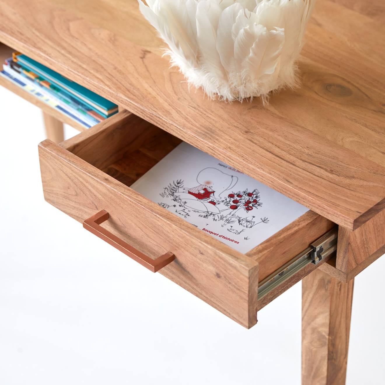 Bureau Enfant En Bois D'acacia Oslo Naturel (Tikamoon) - Image 2