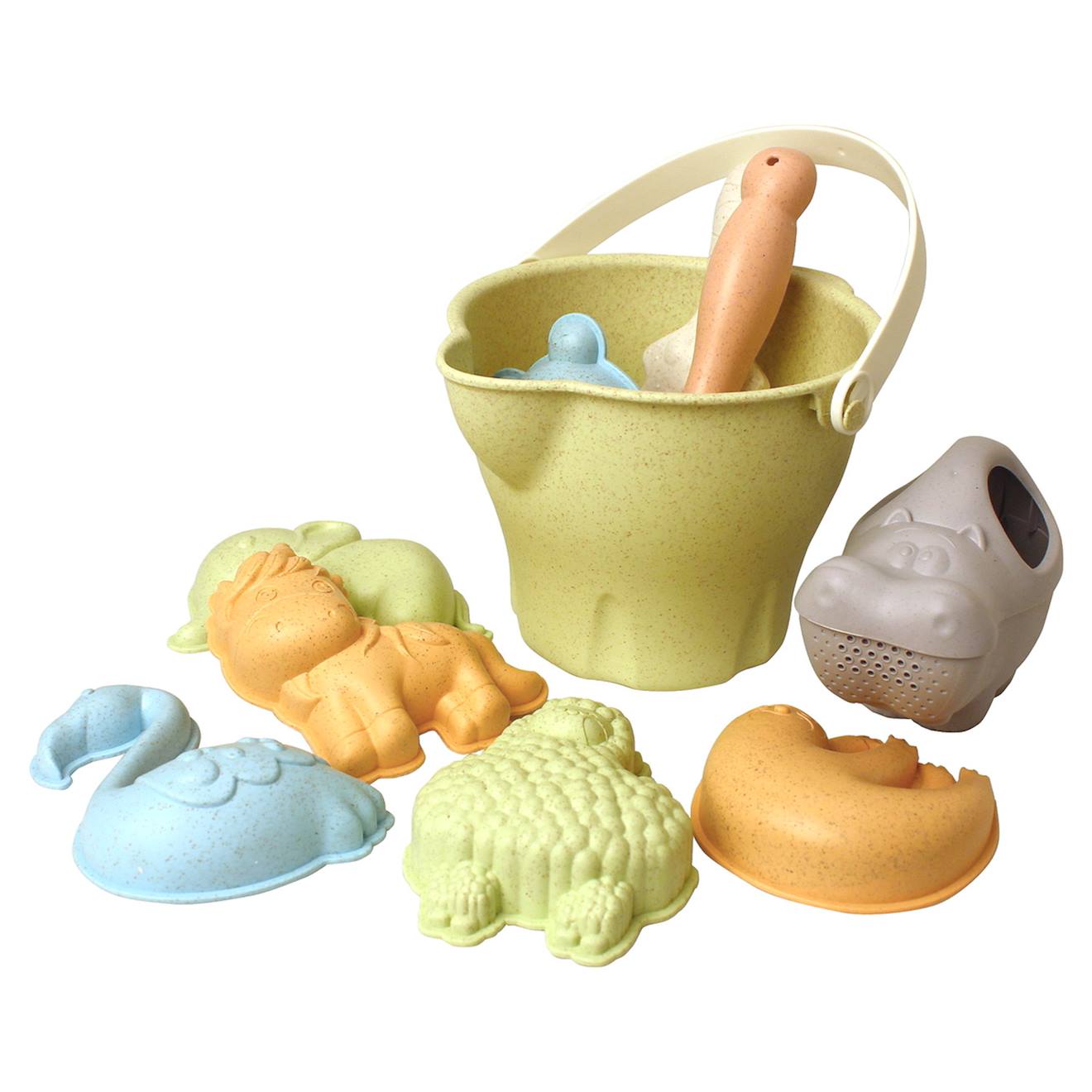 Set De Plage & Jardin Animaux - 10 Pièces En Paille De Blé Multicolore