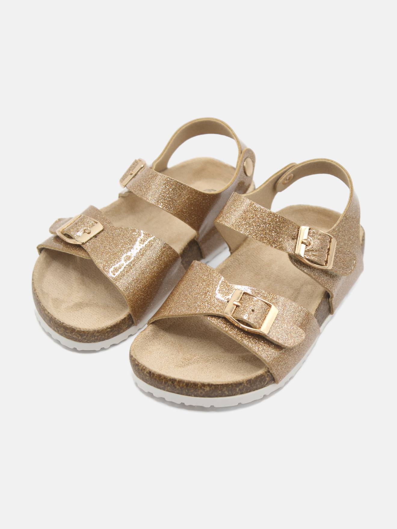 Sandale À Paillettes Doré